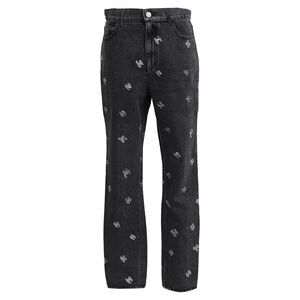 Chanel CC Detailed Mid Rise Jeans in Black Denim